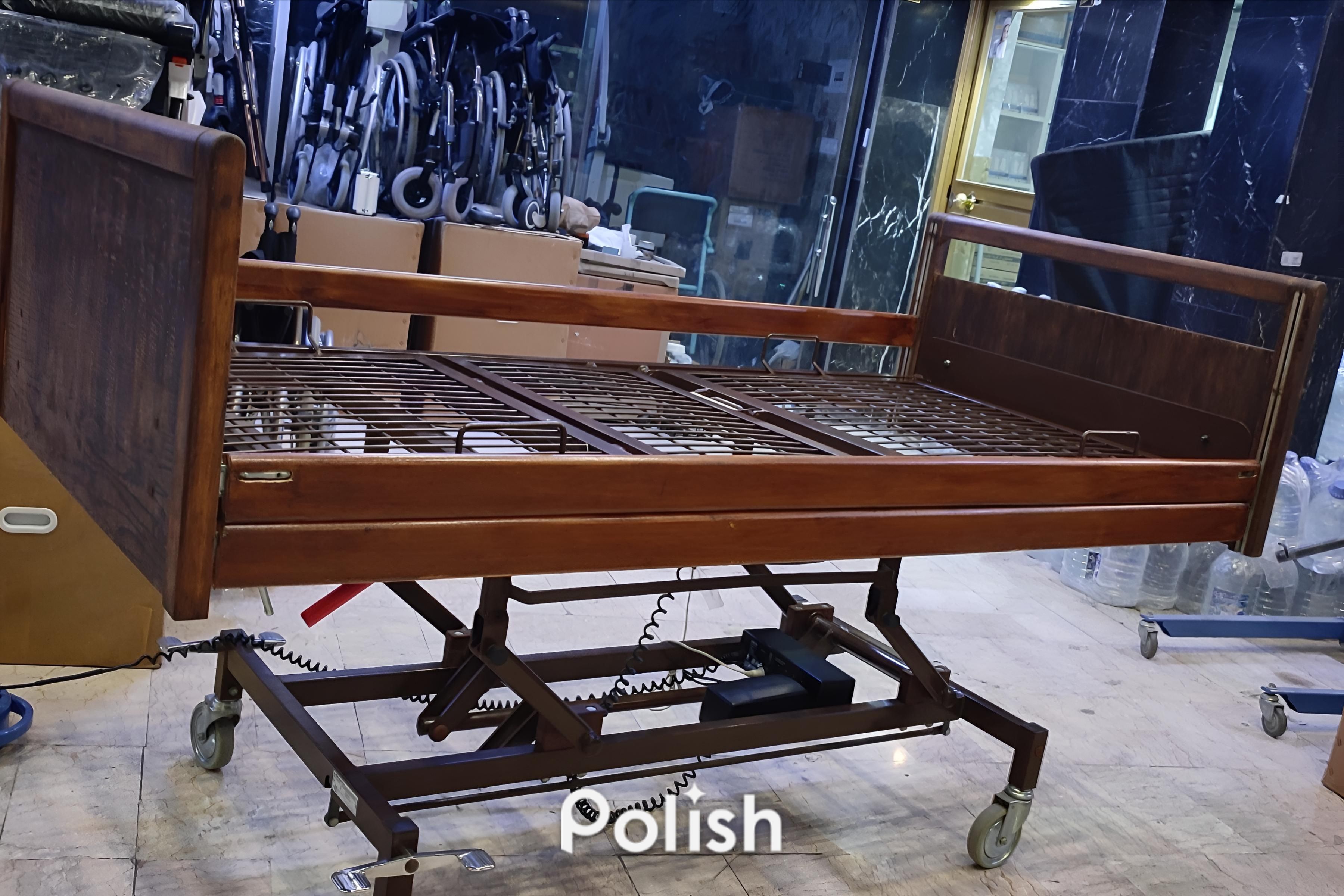 تخت برقی بستری بیمار چوبی وارداتی