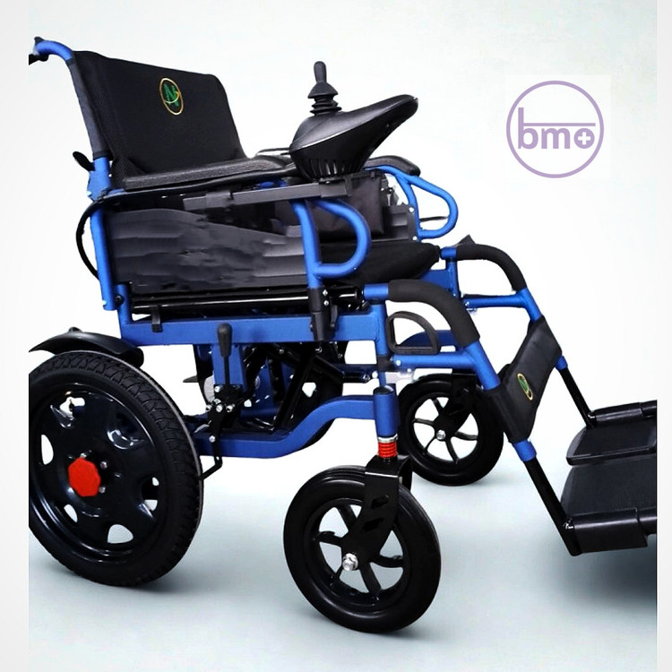 ویلچر برقی تاشو مشکی A500 با ظرفیت سنگین 40 کیلوگرم