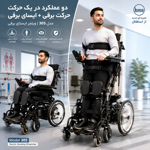 ویلچر تمام برقی ایستا حرکتی NL190305EW-305