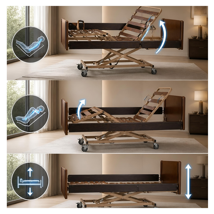 تخت بستری بیمار برقی چوبی belluno آلمان
