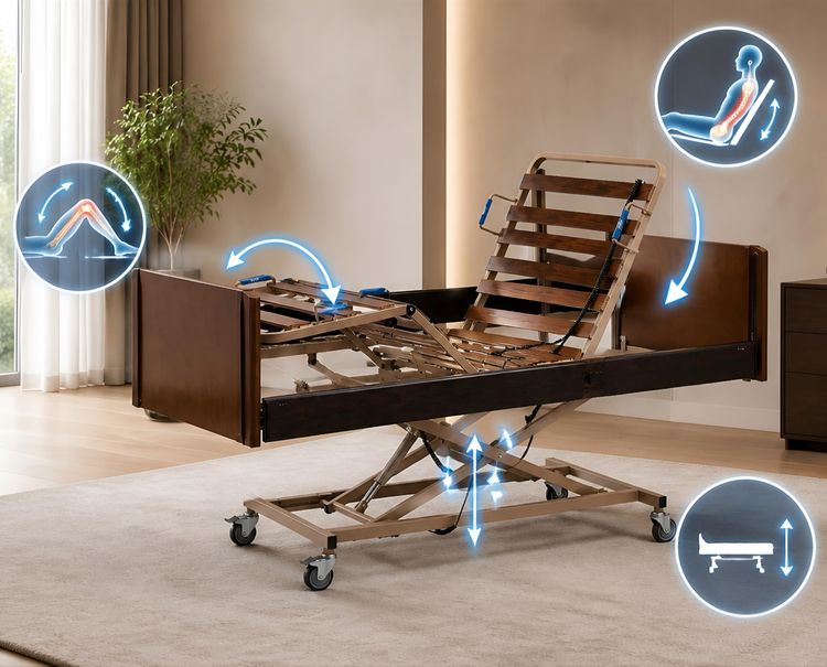 تخت بستری بیمار برقی چوبی belluno آلمان