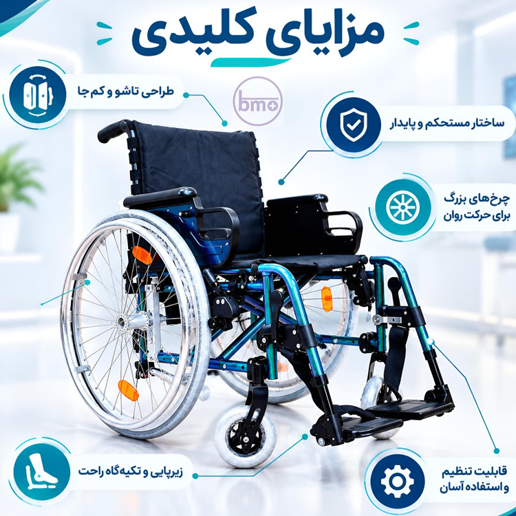 ویلچر فعال تاشو سانرایز مدیکال مدل سپور ایزی ۳۰۰