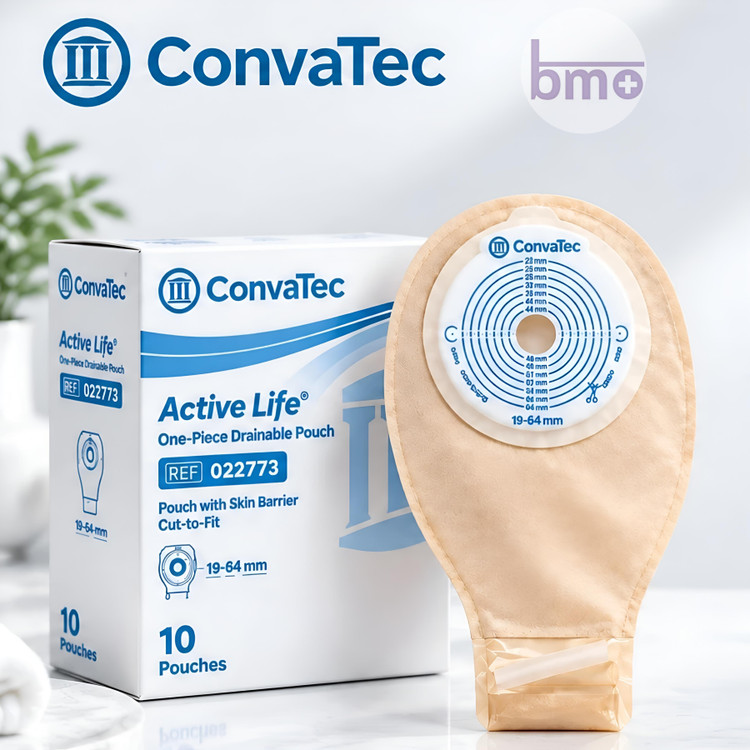 کیسه کلستومی و ایلئوستومی یکتکه تهباز مات کانوآتک ConvaTec Active Life کد 22773؛ سایز استاندارد ۱۹ تا ۶۴ میلیمتر